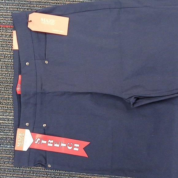 NWT Maze Collection Navy Blue PANTS Stretch Flare Levanta Cola Size Lg - Picture 2 of 8
